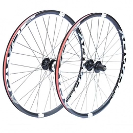 ZNND Mountain Bike Wheel ZNND Mountain Bike Wheelset 26 / 27.5 / 29 Inches Double Layer Alloy Rim 8 9 10 Speed Cassette Hubs Ball Bearing Disc Brake QR (Color : White, Size : 27.5in)