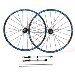 ZNND Mountain Bike Wheel ZNND Mountain Bike Wheelset 26 27.5 Inch, Double Wall Quick Release Sealed Bearings MTB Wheels Disc Brake 24 Hole 8 9 10 Speed (Color : Blue, Size : 26inch)