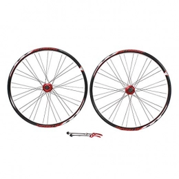 ZNND Mountain Bike Wheel ZNND Mountain Bike Wheelset, Double Wall MTB Rim Disc Rim Brake 8 / 9 / 10 Speed Sealed Bearings Hub V-Brake Black 32H (Size : 26inch)