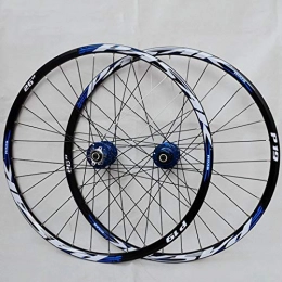 ZNND Mountain Bike Wheel ZNND MTB Bicycle Wheelset 26 27.5 29 In Mountain Bike Wheel Set Double Layer Alloy Rim Quick Release 7-11 Speed Cassette Hub Disc Brake (Color : Blue Hub blue logo, Size : 29IN)