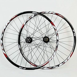 ZNND Spares ZNND MTB Bike Wheelset 26 27.5 29 Mountain Bicycle Wheel Double Layer Alloy Rim Quick Release / Thru Axle Dual Purpose 7-11 Speed Hub Disc Brake (Color : Black Hub red logo, Size : 29inch)