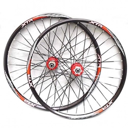 ZNND Spares ZNND MTB VTT Paire Roues Vélo 26" / 27, 5" Inch Mountain Bike Wheelset Jante Alliage Double Paroi Frein Disque 8-11 Vitesse QR 32H (Color : Red, Size : 26in)