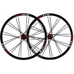 ZNND Mountain Bike Wheel ZNND Wheelset 26 Inch Mountain Bike Front Rear Wheel MTB Double Wall Alloy Rim Quick Release Disc Brake 7 8 9 10 Speed 24H (Color : E)