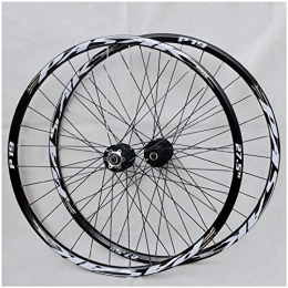 ZPPZYE Spares ZPPZYE 26" 27.5 inch MTB Bicycle Wheelset Double Wall Alloy Bike Wheel 29er Hybrid / Mountain Rim Compatible 7 / 8 / 9 / 10 / 11 Speed (Color : Black, Size : 26 inch)