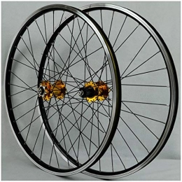ZPPZYE Mountain Bike Wheel ZPPZYE MTB Wheelset 26 Inch, Double Wall Aluminum Alloy V Brake / disc Brake Bicycle Wheel Rim Hybrid / Mountain for 7 / 8 / 9 / 10 / 11 Speed (Color : Gold, Size : 26 inch)