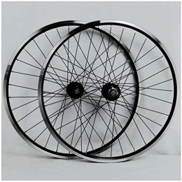 ZQN MTB Wheelset,26Inch Bicycle Cycling Rim,Mountain Bike Wheel 32H Disc/Rim Brake 8/9/10 Speed QR Cassette Hubs Sealed Bearing 6 Pawls,Black hub
