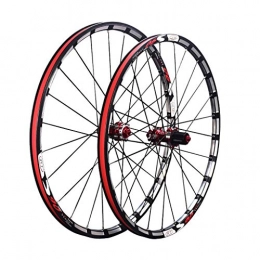 ZWB Spares ZWB 26 Inch Bike Wheelset, Mtb Cycling Wheels 27.5 Inch Mountain Bike Quick Release 5 Palin Bearing 7 8 9 10 11 Speed (Color : S60 Red Black wheel set, Size : 26 in)