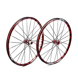 ZWB Spares ZWB 27.5 Inch Wheelset Mountain Bike Half Carbon Ultralight 26 Inch Straight Pull Five Bearing Quick Release Mountain Bike Wheel (Color : S90 Red Black wheel set, Size : 26 in)