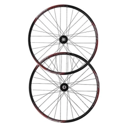 ZWB Mountain Bike Wheel ZWB Bicycle Wheels 26 Inch Mountain Bike, Front 2 Bearing Rear 4 Bearing Hub Alloy Rim Quick Release Wheel Sets for Disc Brakes (Color : Black Wheel set, Size : 26 in)