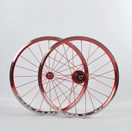 ZWB Spares ZWB Disc Brake Wheelset 14 / 20 / 26 Inch Mountain Bicycle Wheelset Aluminum Alloy Double Wall Cycling Rim Five Peilin 120 Ring Hub (Color : Red wheel, Size : 16 in)