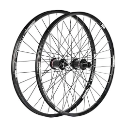 ZWB Mountain Bike Wheel ZWB Mountain Bike Wheel Set Carbon Wheels Clincher 26" / 27.5" / 29" Mountain Disc Double Wall, Disc Rim Brake Double Wall Rims Sealed Bearings (Color : Black hub wheel set, Size : HT26 in)