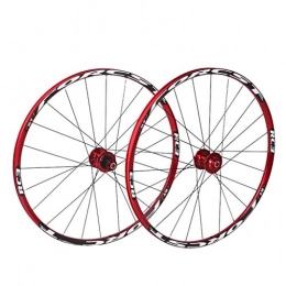 ZWB Spares ZWB Mountain Cycling Wheels 26 Inch Double Wall Magnesium Alloy 27.5 Inch Bicycle 5 Palin Quick Release Disc Brake Wheel (Color : Red black set, Size : 26 in)