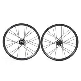 ZWB Spares ZWB Wheel Sets Mountain Bike 20 Inch Bicycle Disc Double Wall Brake Wheel Set Mountain Bike Front And Rear Rotating Flywheel Set (Color : Wheel Set Black, Size : 20 in)