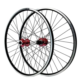 ZYHDDYJ Spares ZYHDDYJ Bicycle Wheelset 26 27.5 29 Inch Mountain Bike Wheelset Aluminum Alloy Rim 32H Disc Brake MTB Wheelset Quick Release Bicycle Wheel (Color : Red, Size : 27.5 INCH)