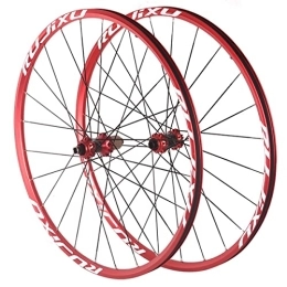 ZYHDDYJ Spares ZYHDDYJ Bicycle Wheelset 26 27.5 29 Inch MTB Bicycle Wheel Set Mountain Bike Wheelset Aluminum Alloy Quick Release Disc Brake 24H For 8 9 10 11 Speed (Color : Red, Size : 29.5INCH)