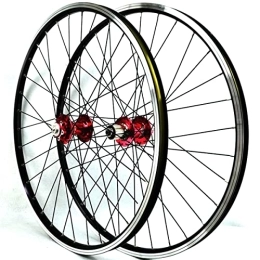 ZYHDDYJ Spares ZYHDDYJ Bicycle Wheelset 26 27.5 29 Inch MTB Bike Wheelset Disc / V Brake Mountain Bike Wheel Set Aluminum Alloy Rim For 7-12 Speed Quick Release 32H (Color : Red, Size : 26 INCH)