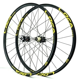 ZYHDDYJ Spares ZYHDDYJ Bicycle Wheelset 26 27.5 29 Inch MTB Bike Wheelset Mountain Bicycle Wheelset Disc Brake Aluminum Alloy Rim With QR For 12 Speed 24 Holes (Color : Yellow, Size : 27 INCH)