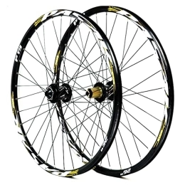 ZYHDDYJ Spares ZYHDDYJ Bicycle Wheelset 26" 27.5" 29" MTB Wheelset Aluminum Alloy Mountain Bike Wheelsets Disc Brake Barrel Shaft 32 Holes For 7 8 9 10 11 Speed (Color : Yellow, Size : 27.5 INCH)