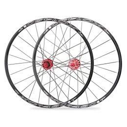 ZYHDDYJ Spares ZYHDDYJ Bicycle Wheelset 26 27.5 Inch Bicycle Wheelset MTB Mountain Bike Wheelset Disc Brake 120 Sounds For 7 8 9 10 11 Speed Barrel Shaft Quick Release (Color : Red, Size : 26 inch)