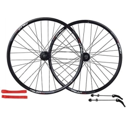 ZYHDDYJ Spares ZYHDDYJ Bicycle Wheelset 26 Mountain Bike Wheelset, MTB Bicycle Wheel Set Double Layer Alloy Rim Disc Brake Front And Rear 32 Hole 7 8 9 10 Speed Quick Release (Color : Black)