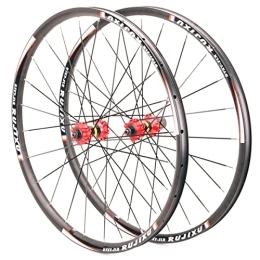 ZYHDDYJ Spares ZYHDDYJ Bicycle Wheelset Bicycle Wheelset 26" 27.5inch 29er Mountain Bike MTB Wheel Quick Release 7075 Aluminum Alloy Rim Disc Brake 24H (Color : Red, Size : 27 INCH)
