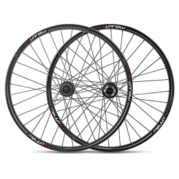 ZYHDDYJ Spares ZYHDDYJ Bicycle Wheelset Bicycle Wheelset 26 Inch Aluminum Alloy Bicycle Wheels Disc Brake Mountain Bike Wheel Set 7 / 8 / 9 / 10 Speed Quick Release (Color : Black)