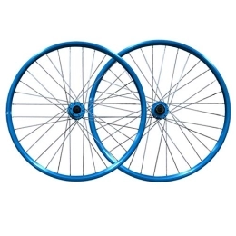 ZYHDDYJ Spares ZYHDDYJ Bicycle Wheelset Bicycle Wheelset 26 Inch Bike Front + Rear Wheel Set MTB Double Wall Alloy Rim Disc Brake Quick Release 32 Hole For 7-8-9 Speed (Color : Blue)