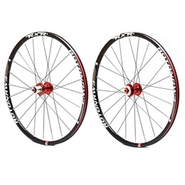 ZYHDDYJ Spares ZYHDDYJ Bicycle Wheelset Bicycle Wheelset MTB Mountain Bike Wheelset 26 27.5 29 Inch Quick Release Aluminum Alloy Rim Disc Brake 24 Holes For 9 10 11 Speed (Color : Red, Size : 26 inch)