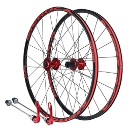 ZYHDDYJ Spares ZYHDDYJ Bicycle Wheelset Bicycle Wheelset MTB Mountain Bike Wheelset 26 27.5 Inch Disc Brake 120 Sounds For 8 9 10 11 Speed 24H Quick Release Aluminum Alloy Rim (Color : Red, Size : 27 INCH)