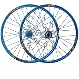 ZYHDDYJ Spares ZYHDDYJ Bicycle Wheelset Bike Wheelset, 26 Inch Mountain Cycling Wheels, Magnesium Alloy Disc Brake / Fit For 7-10 Speed Freewheels / 32H Quick Release MTB Bicycle Rim (Color : Blue)