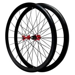 ZYHDDYJ Spares ZYHDDYJ Bicycle Wheelset Cycling Wheels 700c, Bicycle Wheelset 24 Holes Super Light Bearing V Brake 7-12 Shift Wheel Double Wall MTB Rim (Color : Red)