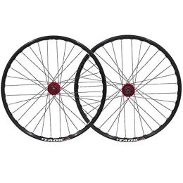 ZYHDDYJ Mountain Bike Wheel ZYHDDYJ Bicycle Wheelset Mountain Bike Wheel Set 26-inch Cycling Wheels 32-hole Disc Brake Hub QR Alloy Double-layer MTB Rim 6-nail 7, 8, 9 Speed Bicycle Wheelset (Color : Red)