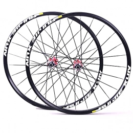ZYHDDYJ Spares ZYHDDYJ Bicycle Wheelset Mountain Bike Wheelset 26" / 27.5" / 29" 24H Carbon Hub Bicycle Wheels Quick Release Disc Brake 8 / 9 / 10 / 11 Speed Cassette 1895g (Color : Red, Size : 26inch)