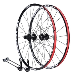 ZYHDDYJ Spares ZYHDDYJ Bicycle Wheelset Mountain Bike Wheelset 26 27.5 Inch Bicycle Front Rear Wheel Set Quick Release 7075 Aluminum Alloy Rim 24 Holes Disc Brake For 8 9 10 11 Speed (Color : Black, Size : 27 INCH)