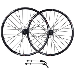 ZYHDDYJ Spares ZYHDDYJ Bicycle Wheelset MTB Bicycle Wheelset 26" For Mountain Bike Double Wall Alloy Rim Disc Brake 7-10 Speed Card Hub Sealed Bearing Quick Release 32hole (Color : Black)