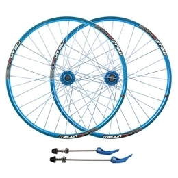 ZYHDDYJ Spares ZYHDDYJ Bicycle Wheelset MTB Mountain Bike Wheelset, 26inch Bicycle Wheel Set Disc Brake Front Rear Wheels Quick Release Double Wall Alloy Rim 7-10 Speed (Color : Blue)