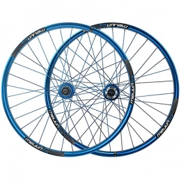 ZYHDDYJ Spares ZYHDDYJ Bicycle Wheelset Wheelset 26 Inch Mountain Bike Aluminum Alloy Double Layer Disc Brake Rim 32 Spokes Ball Bearing 7-9 Speed Flywheel (Color : Blue)