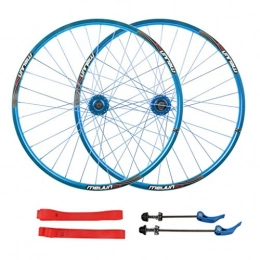 Zyy Spares Zyy 26 Inch Mountain Bike Bicycle Cycling Wheelset, Double Wall Quick Release Sealed Bearing 24 Hole Disc Brake 7 8 9 10 Speed Brackets Hubs (Color : Blue, Size : 26inch)