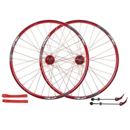 Zyy Spares Zyy 26 inch mountain bike brake wheel 32 hole before and after the bicycle wheel Aluminum Alloy bicycle wheels, DIY color collocation (Color : Red)