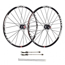 Zyy Spares Zyy 26 Inch Mountain Bike Wheelset, Double Wall Aluminum Alloy Disc Rim Brake 7 8 9 10 Speed Sealed Bearings Quick Release Hub Brackets Hubs (Color : Black, Size : 26inch)