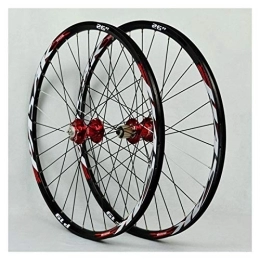 Zyy Spares Zyy Bicycle Wheel Set Aluminum Alloy Mtb Front Rear Wheel Double Wall Cassette Quick Release Disc Brake 7 / 8 / 9 / 10 / 11Speed 32H (Color : Red, Size : 29in)