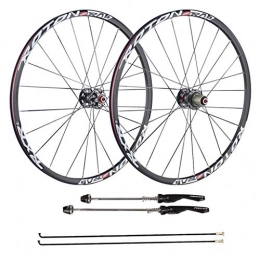 Zyy Spares Zyy Bike Bicycle Wheelset 26 27.5 Inch, Double Wall Aluminum Alloy Disc Brake Hybrid / Mountain Bike 24 Hole 8 9 10 Speed 100mm Brackets Hubs (Color : A, Size : 26inch)
