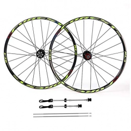 Zyy Spares Zyy Bike Wheelsets 26, Double Wall 27.5 Inch MTB Wheels Quick Release Sealed Bearings 5 Palin Disc Brake 24 Hole 8 9 10 Speed Brackets Hubs (Color : Green, Size : 26inch)