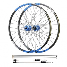 Zyy Spares Zyy Mountain Bike Wheelset 26 / 27.5 / 29 Inch, Double Wall Aluminum Alloy Quick Release Disc Brake MTB Bicycle Wheels 32 Hole 8 9 10 11 Speed Brackets Hubs (Color : Blue, Size : 27.5inch)