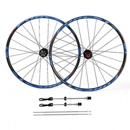 Zyy Spares Zyy Mountain Bike Wheelset 26 27.5 Inch, Double Wall Quick Release Sealed Bearings MTB Wheels Disc Brake 24 Hole 8 9 10 Speed Brackets Hubs (Color : Blue, Size : 26inch)