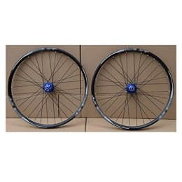 Zyy Spares Zyy MTB Mountain Bike wheelset 26 27.5 29er 7-11 Speed No carbon bicycle wheels Double Layer Alloy Mountain BikeWheel 32H for Disc brake (Color : Blue, Size : 26inch)