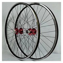 Zyy Spares Zyy MTB Wheelset 26" 27.5" 29" Bicycle Bike Wheel Set Aluminum Alloy Quick Release 32H Disc / V Brake for 7 / 8 / 9 / 10 / 11 / 12 Speed (Color : Red, Size : 26in)