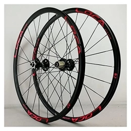 Zyy Spares Zyy MTB Wheelset 26" 27.5" 29" Quick Release Disc Brake Flat Spokes Bike Wheel Aluminum Alloy fit 8 9 10 11 12 Speed Cassette Bicycle Wheelset (Color : Red, Size : 26in)