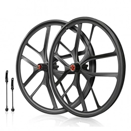 ZZHH Mountain bike disc brake wheel set 20 inch 451 bicycle wheel magnesium alloy hub integrated wheel wheel (Color : 1 pair, Size : 406)