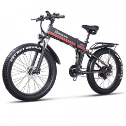 A/N vélo A / N Vélo de Montagne électrique Pliant 1000W Moteur Tout-Puissant Vélo Électrique Puissant 21 Vitesse VTT LCD Compteur de Vitesse Lithium-ION Battery / Plage Motoneige Vélo-Rouge